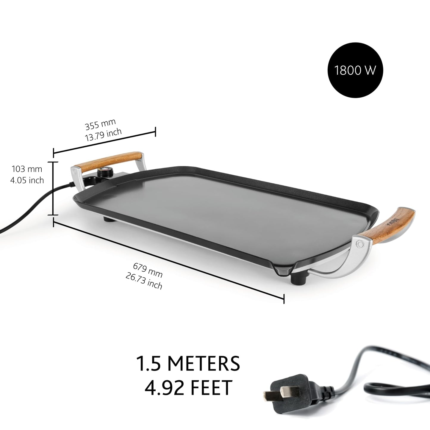 BOSKA Large Electric Griddle Pro – Electric Griddle with Large Nonstick Cooking Surface - Adjustable Heat up to 420°F and PFOA and PFAS-Free – 14 x 22 inch