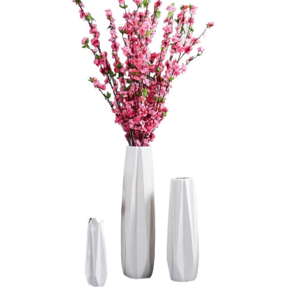 sdneNest Floor Vase Ceramic Vase,Decorative Large,Floor, Large Floor Vase,White Ceramic Vase,Handcrafted,Sophisticated Vessel for Decorative Branches and Dried Flower,White-45cm