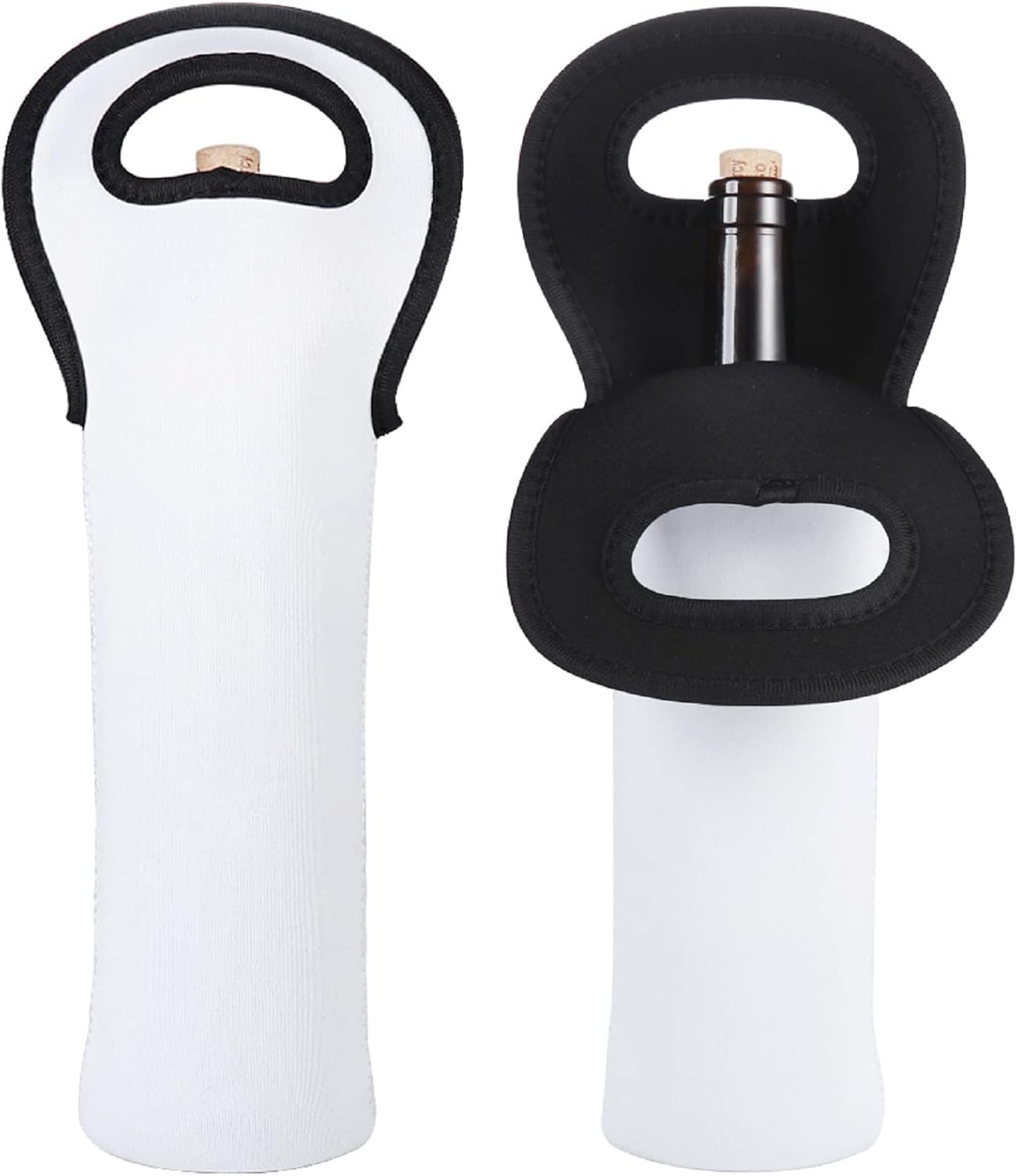 Sublimation Blanks Wine Carrier Tote Bag - 2 Pack 750ML Portable Neoprene Insulated Wine Bags