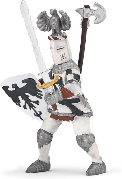 Papo Hand-Painted Figurine - Medieval Fantasy White Crested Knight - Collectible for Children 3+