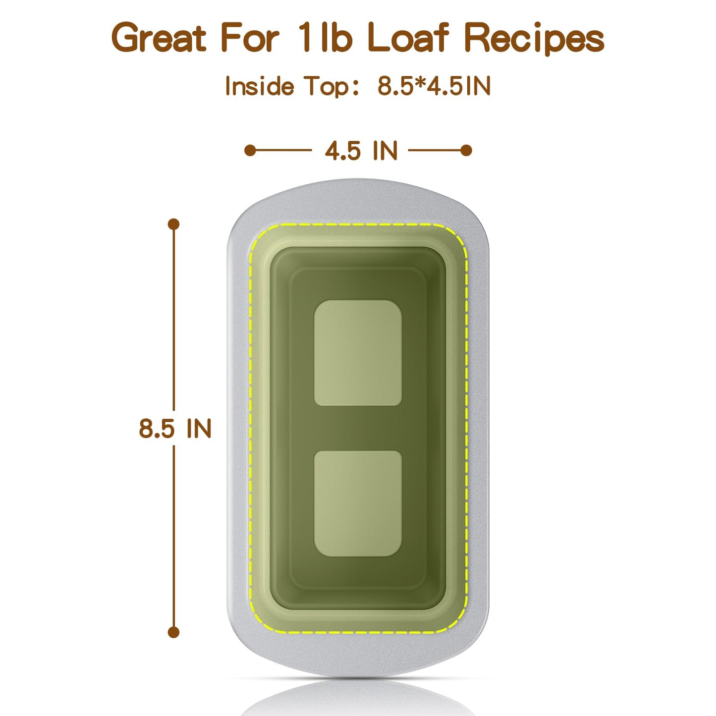 Jcrisova Loaf Pan, 8.5 x 4.5 Inch Pop-Out Bread Pans For Homemade Bread, Dishwasher Safe, Oven Safe to 446°F, for Banana Bread, Pound Cake and Meatloaf