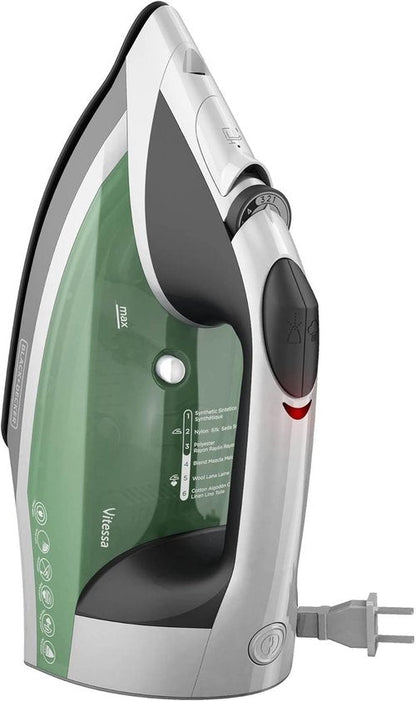 BLACK+DECKER Vitessa Advanced Steam Iron - Even Steam Nonstick Soleplate, Auto Shutoff, Green