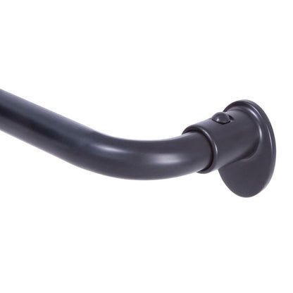 Sun Zero – Wrap Around Curtain Rod, Blackout Room Darkening Design with 5/8" Steel Tube, Adjustable 28–48", Black