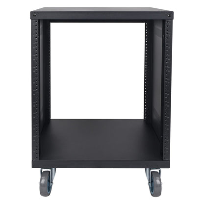 Sound Town 12U Universal Steel Rack, w/ 3" Locking Casters, Vented Side Panels for Audio Video, Server and Network Equipment (STRK-M12U)
