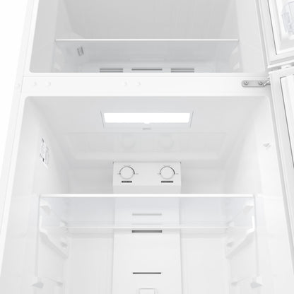 KoolMore 28 Inch 14 Cu Ft Top Freezer Refrigerator, White, Freestanding Full Size Fridge Freezer for Home Kitchen or Garage