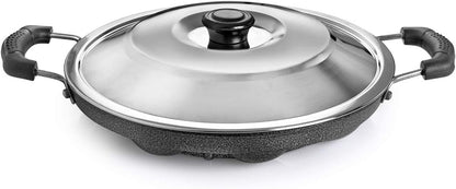 Appam Maker, 12 Cavity Non Stick Appam Pan with Lid