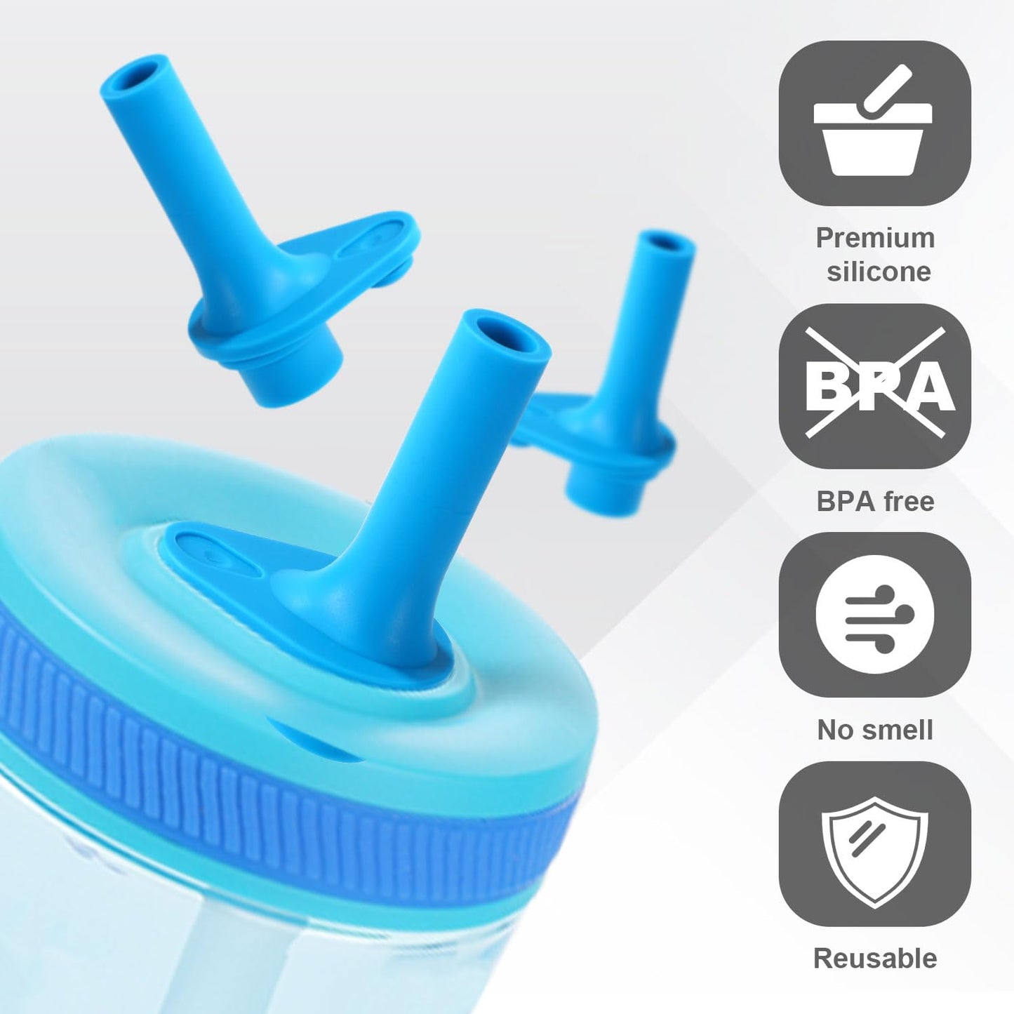 4pcs Replacement Bite Valve for Zak, Silicone Bite Valve Replacement Reusable Straw Cup Accessories Compatible with Zak Designs Kelso 15oz/16oz (Blue)