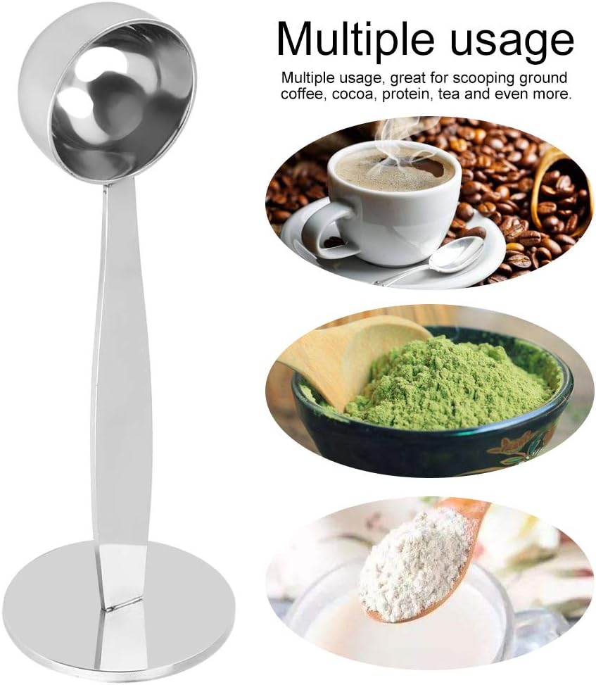 Coffee Scoop Dual Purpose Stainless Steel Table Spoon for Espresso Measuring and Tamping (15ml)