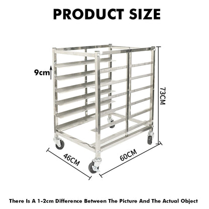 DUHTFCY Heavy Duty Rolling Bread Pan Rack, 6-Tier Commercial Baking Rack for Home & Restaurant, Space-Saving Speed Rack