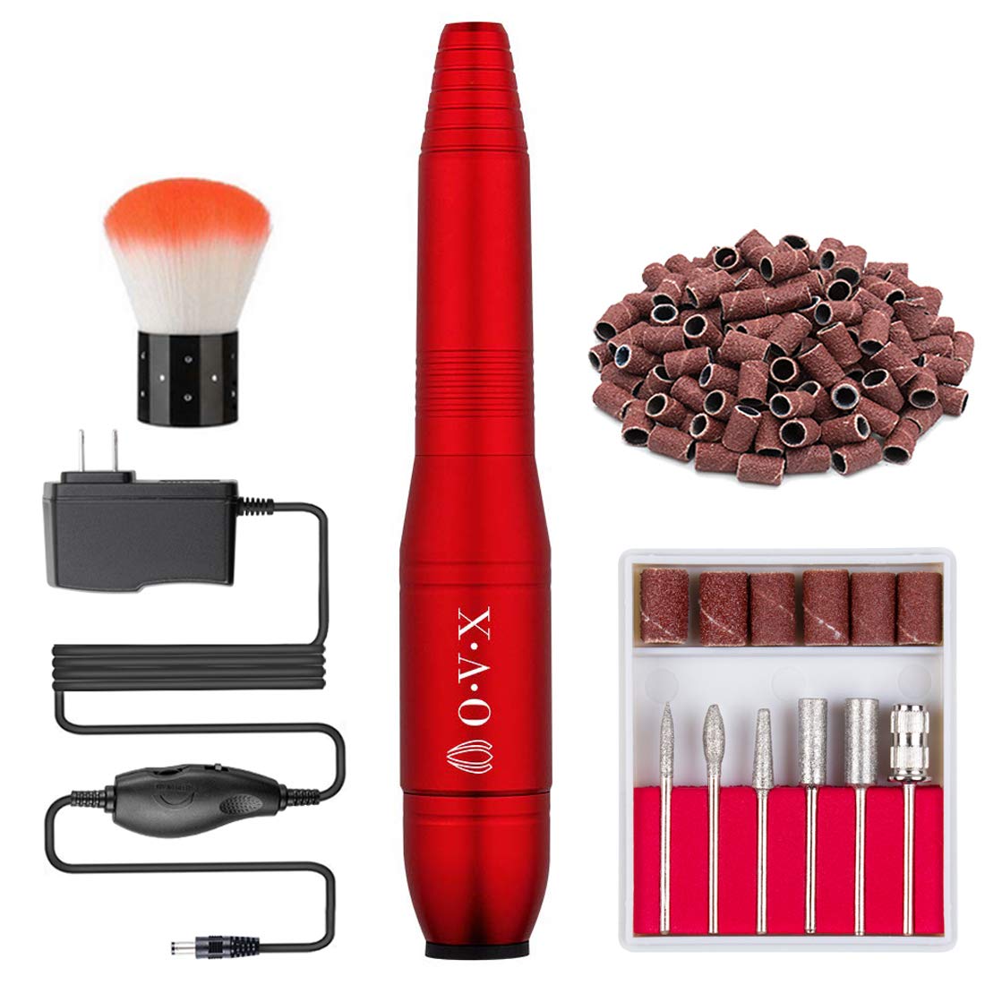 Portable Electric Nail Drill File Machine with Acrylic Nail Kit Set Professional 20000rpm Manicure Pedicure with Sanding Bands Brush for Nail Art Gel Nail Polish Tips Clippers