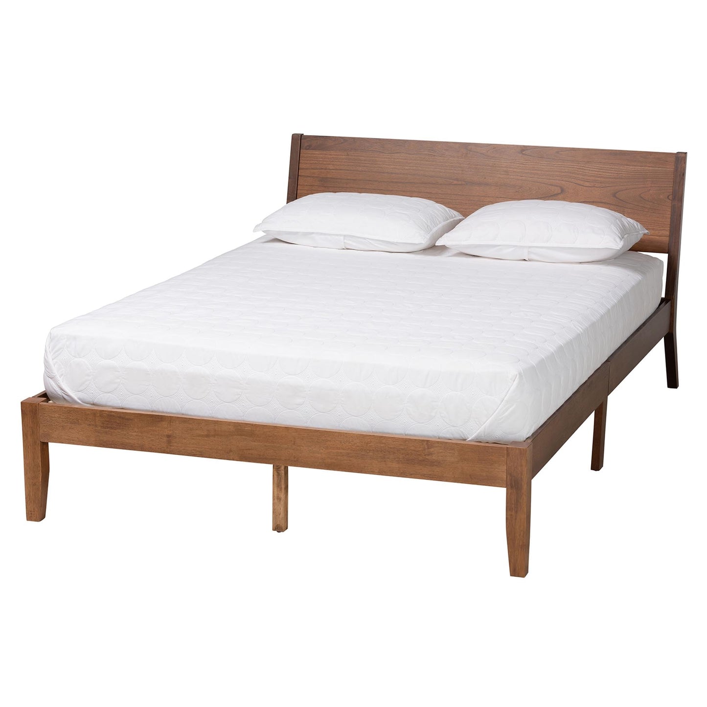 Baxton Studio Salvatore Platform Bed, Queen, Walnut Brown