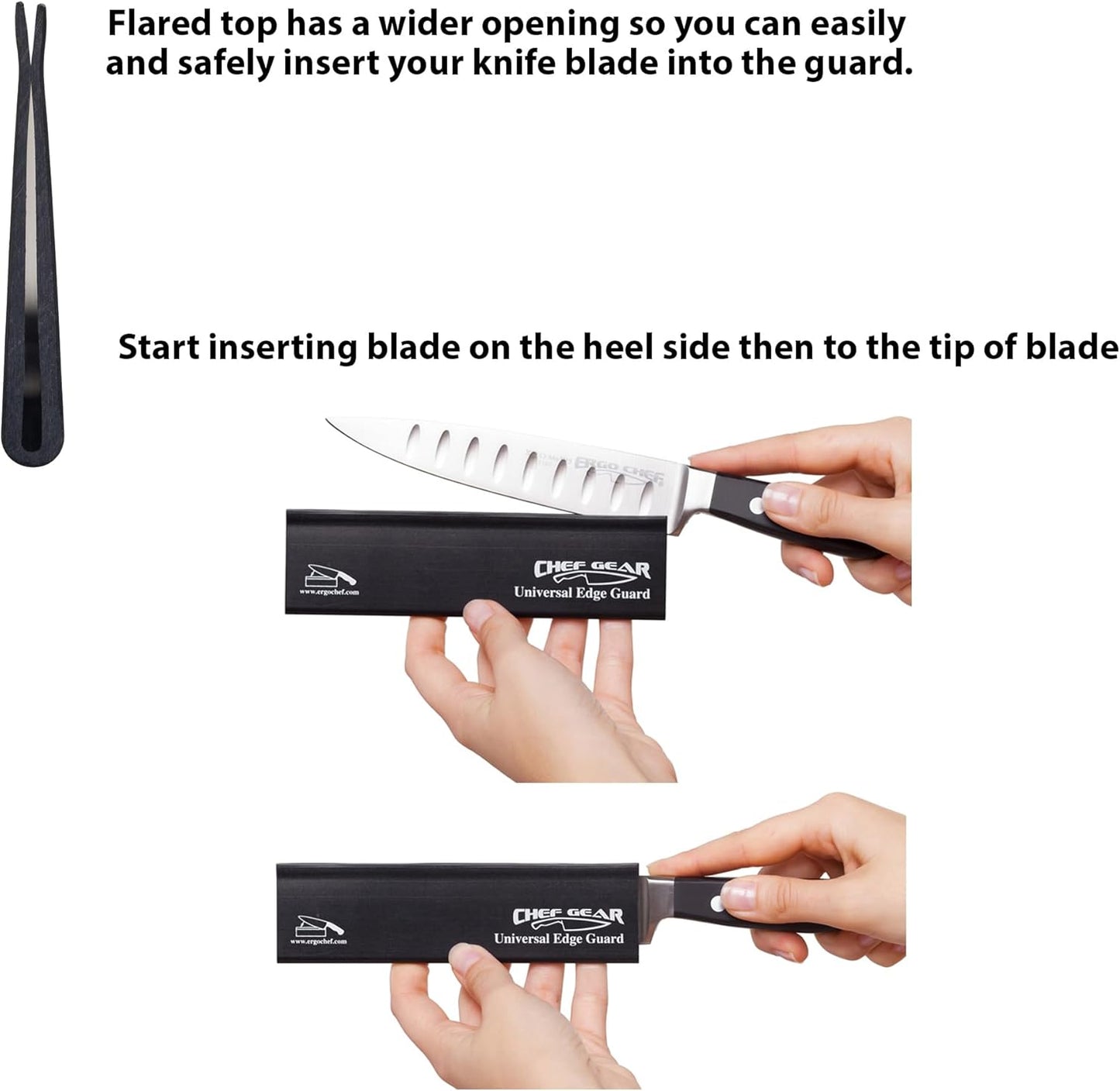 Ergo Chef 5pc Universal Knife Edge Guard Set, Multi-sized for Chef, Santoku, Bread, Utility Knives