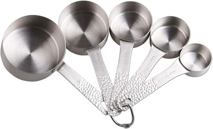 Stainless Steel Measuring Cups and Spoons Set, 5 Cups and 6 Spoons