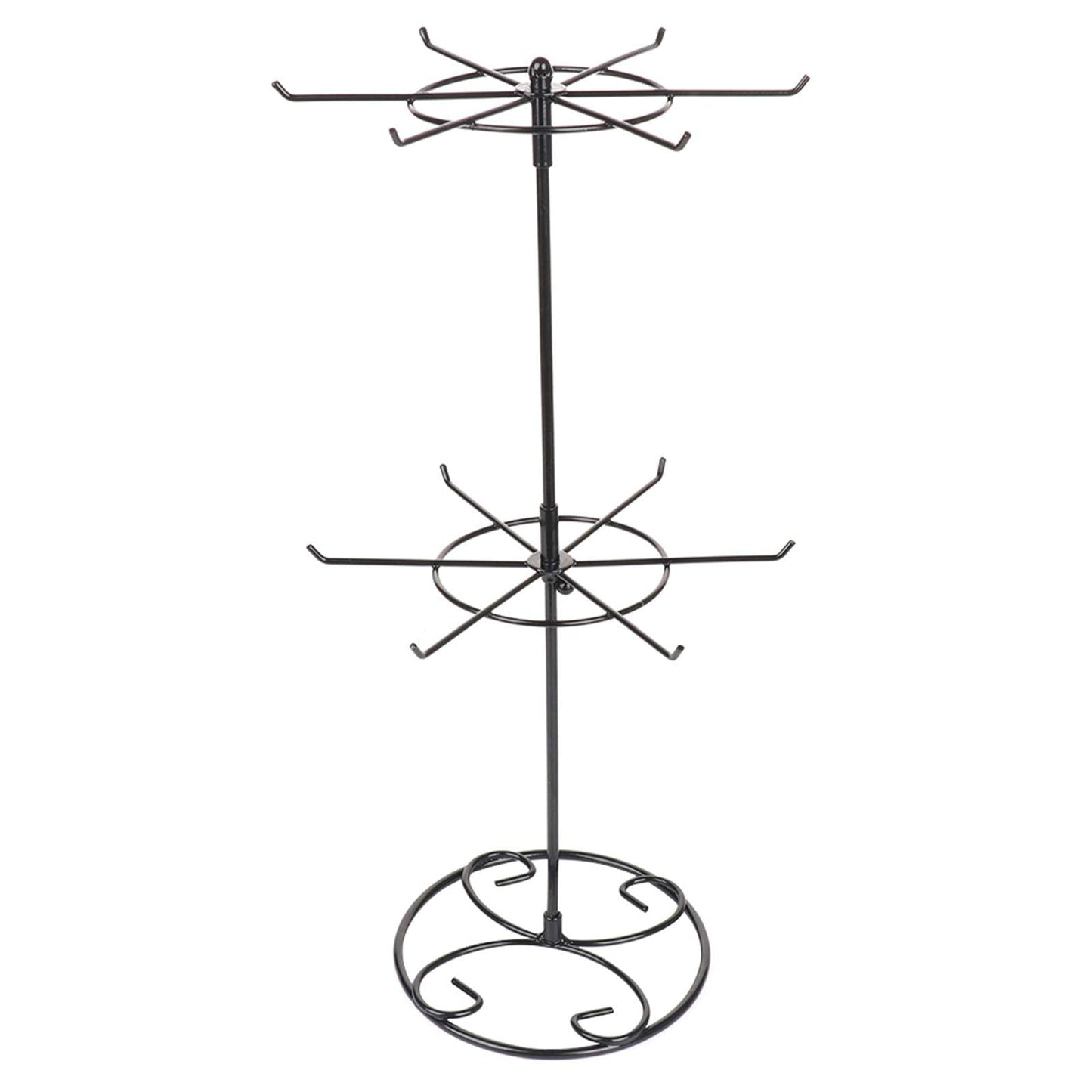 2 Tier Jewelry Display Holder,Retail Spinner Display Stand,Rotating Bracelet Storage Rack,Dressing Table,Black