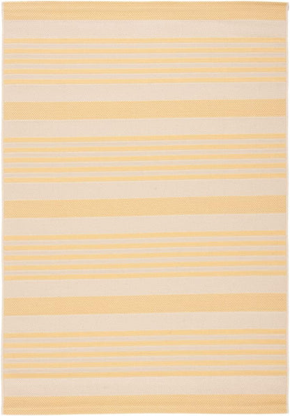 SAFAVIEH Courtyard Collection 2'7" x 5' Gold/Beige CY6062 Stripe Indoor/Outdoor Area Rug - Waterproof Easy-Cleaning