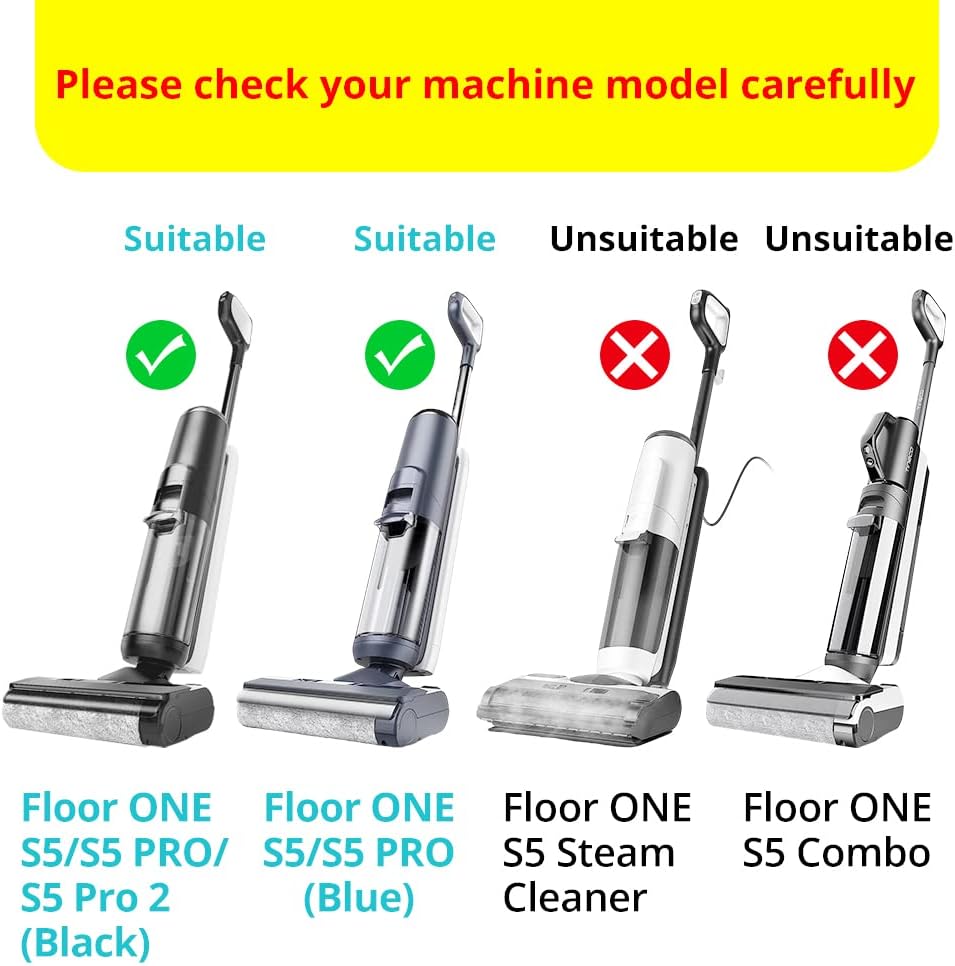Home Times Brush Roller for Tineco S5, S5 Pro, Blue, 2 HEPA Filters Replacement Accessories (2 Brush Roller + 4 Filter)