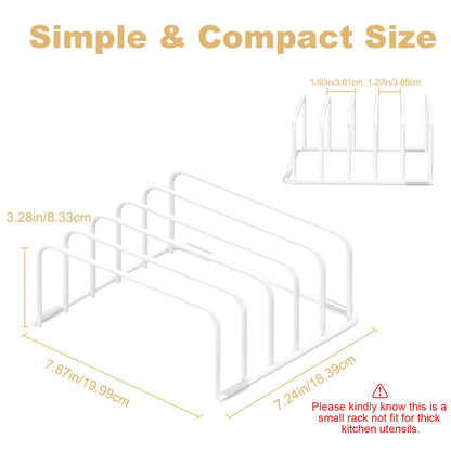 Fikoksol Cutting Board Organizer and Baking Sheet Rack, [1-Pack] White Heavy Duty Metal Cookie Sheet Organizer for Cutting Board Storage & Plate Holder for Cabinet, Tray Dividers for Cabinets