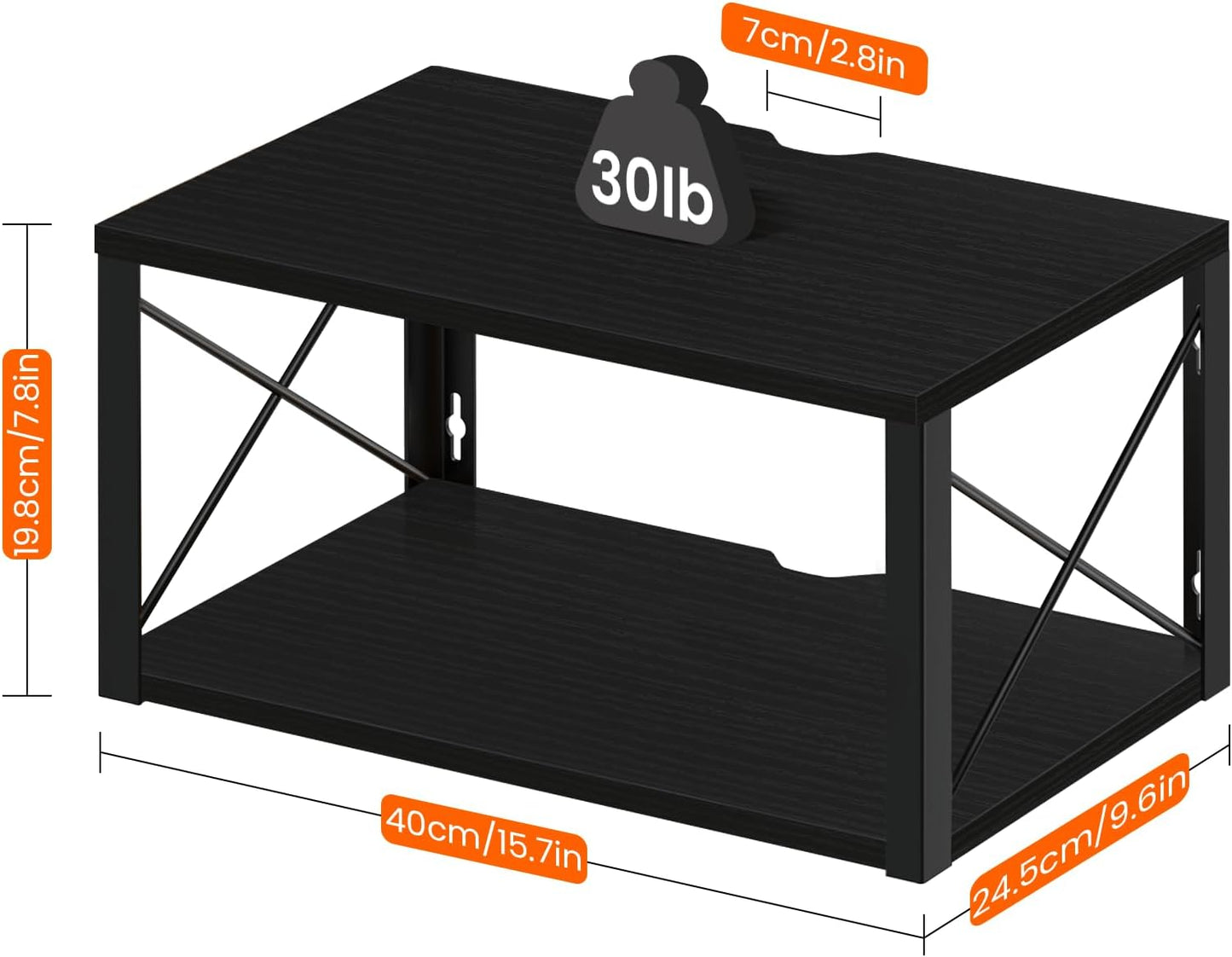 2 Homode Floating Nightstand, Tier Wall Mounted Nightstand with Cable Hole, Wooden Floating Bedside Table, Bedside Wall