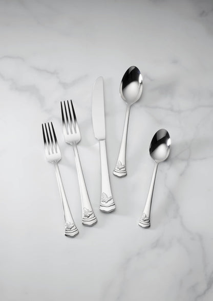 Lenox Silverware Set, Butterfly Meadow II Mirror 65-Piece Flatware Set, Service For 12, 18/10 Stainless Steel, Dishwasher Safe, Cutlery Sets, Utensils Sets, Knives Spoons & Forks (Silver, 65 Pieces)