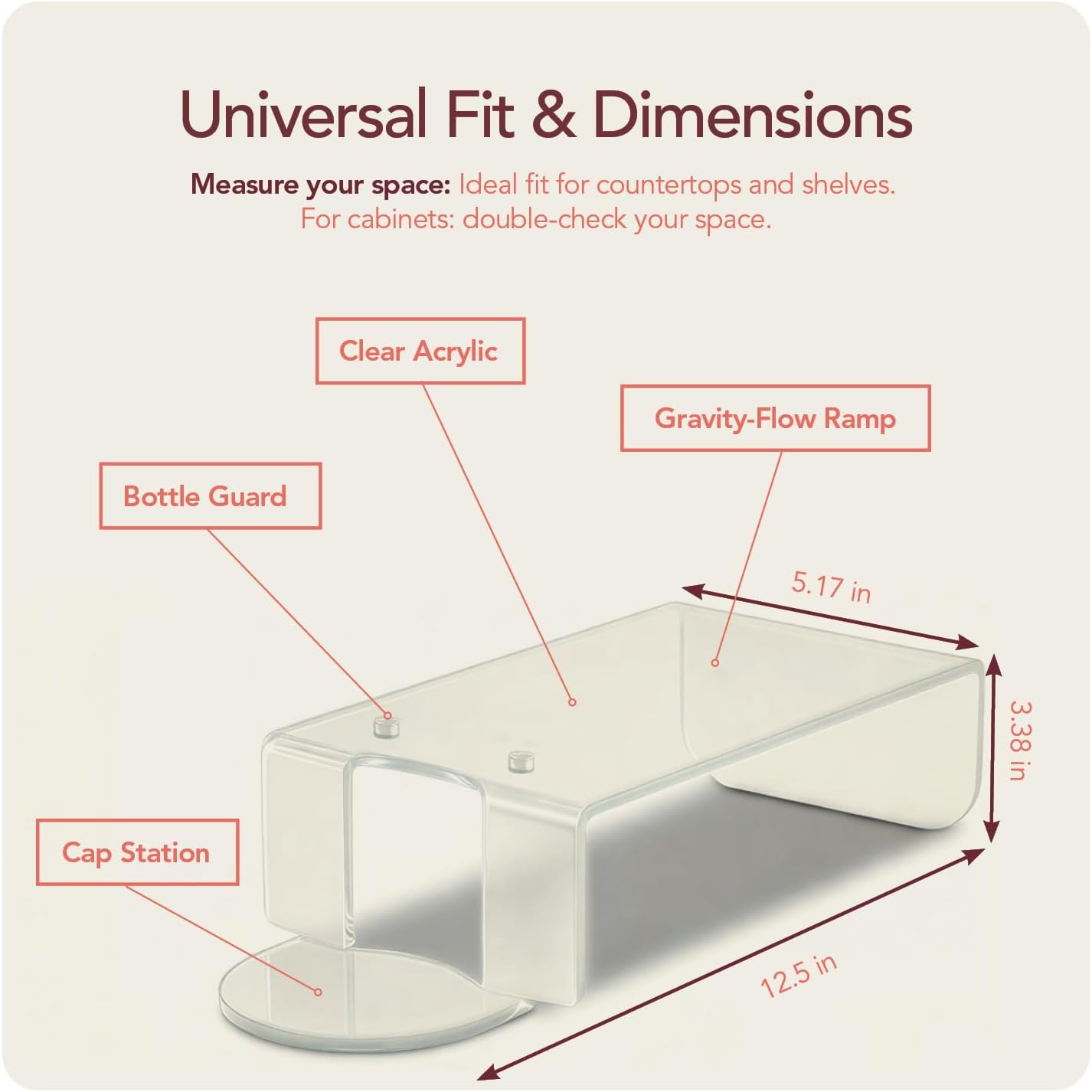 2 Pack Laundry Detergent Holder Riser Organizer - Clear Acrylic Dispenser Stand with Gravity Flow Base and Cap Station