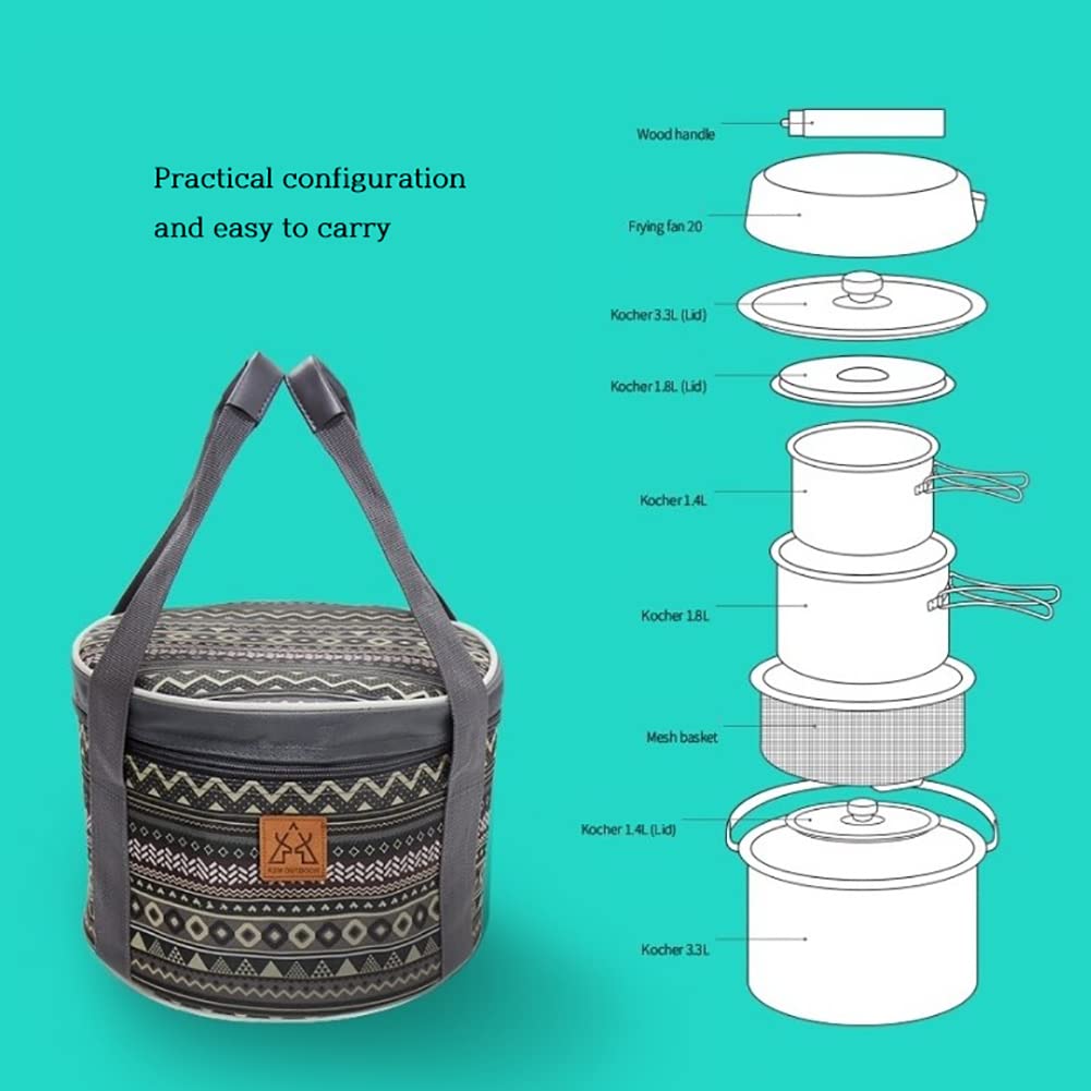 It likes KZ Premium camping outdoor Stainless Steel Clad Cook Set 6P