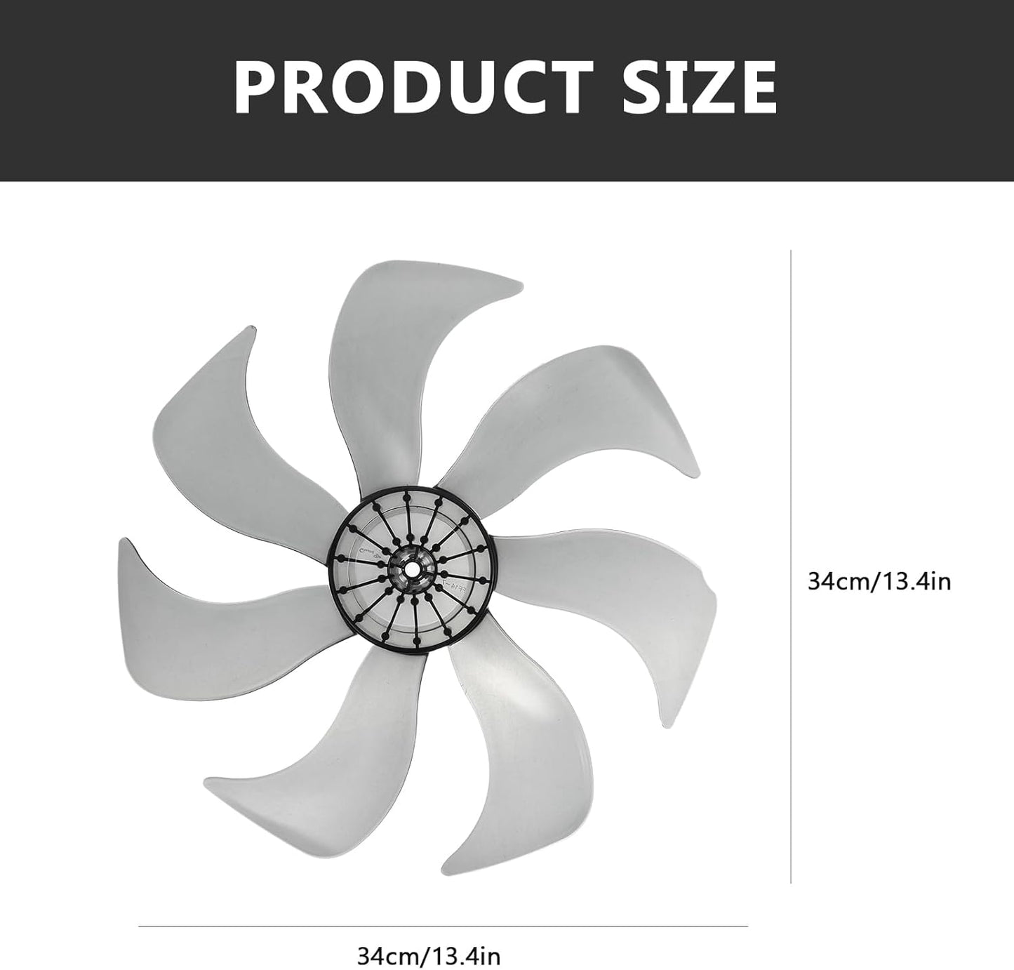 LIFKOME 7 Leaves Fan Blades, 13.4 Inch Electric Table Pedestal Fan Blades Accessories 340mm