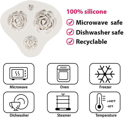 Rose Mold, Rose Flower Silicone Fondant Cake Molds for Cupcake Topper, Cake Decoration, Chocolate Candy