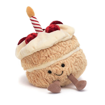 Jellycat Amuseables Birthday Cake Stuffed Toy, 6 inches | Dessert Plush | Birthday Gift
