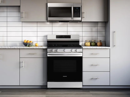 Samsung 6.0 Cu. Ft. Smart Freestanding Gas Range with 18K BTU Dual Ring Power Burner and Self Clean, Stainless Steel, NX60A6311SS/AA