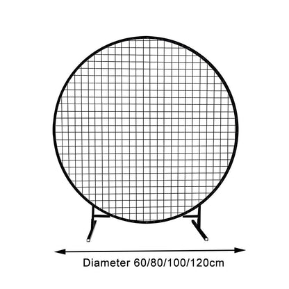 CVGfko Metal Round Mesh Arch Stand, Units Art Display Panels with Triangles-Base, Multifunctional Grid Wall Panel Display Stand, for Birthday Party Photo Backdrop Decoration.White-120cm/47.2in