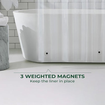 Harborest Clear Shower Curtain Liner - Waterproof PEVA Plastic with Suction Cups & Magnets | 72 x 72 Inches