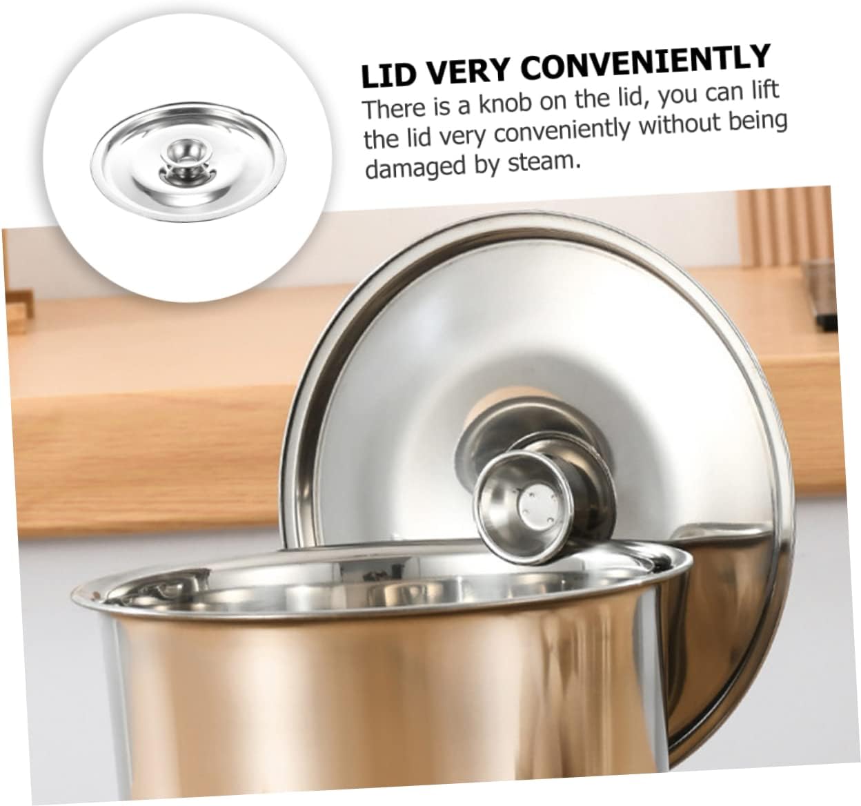 Stainless Steel Oil Pot Lid, Seasoning Pot Cover with Convenient Knob Spill Design for Kitchen Cookware