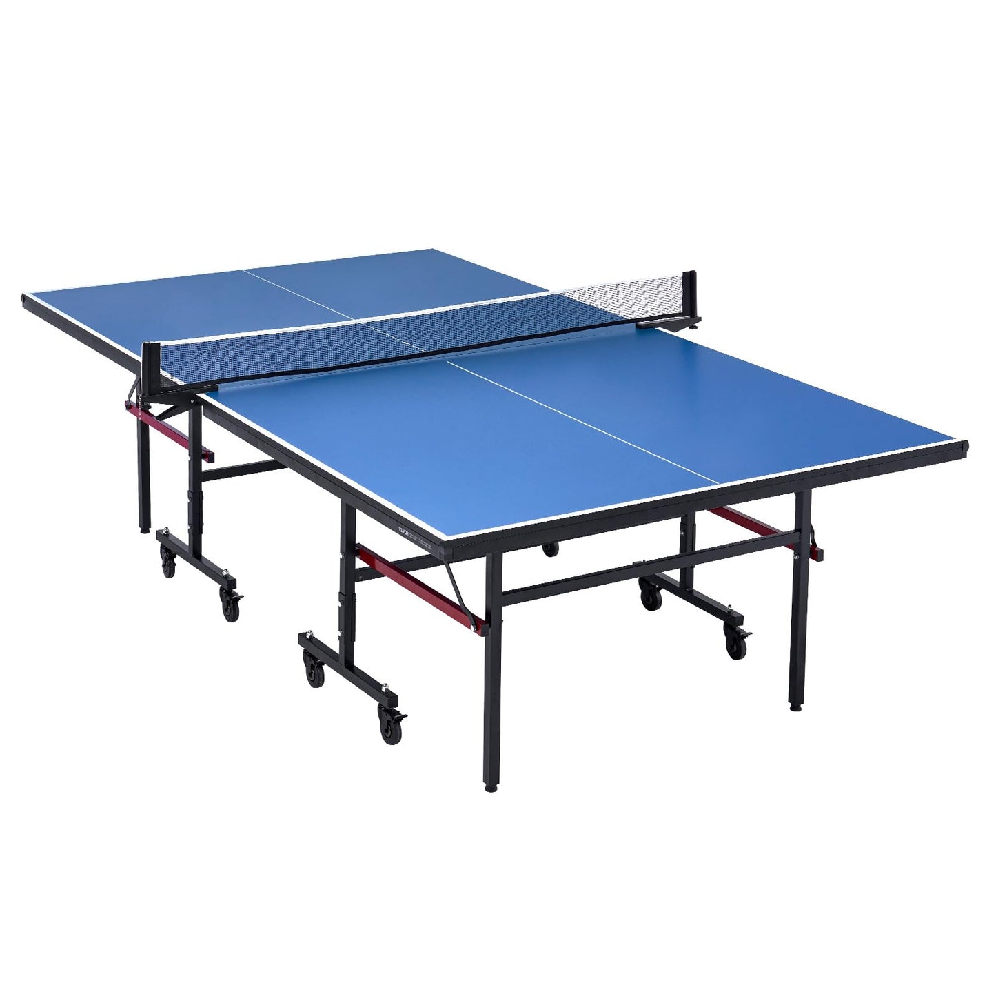 VEVOR Ping Pong Table, Professional Table Tennis Game, Indoor MDF Portable Table Tennis Table, Foldable Ping Pong Table with Quick Clamp Net and Lockable Wheel, 10 Minute Easy Assembly, 25mm Tabletops