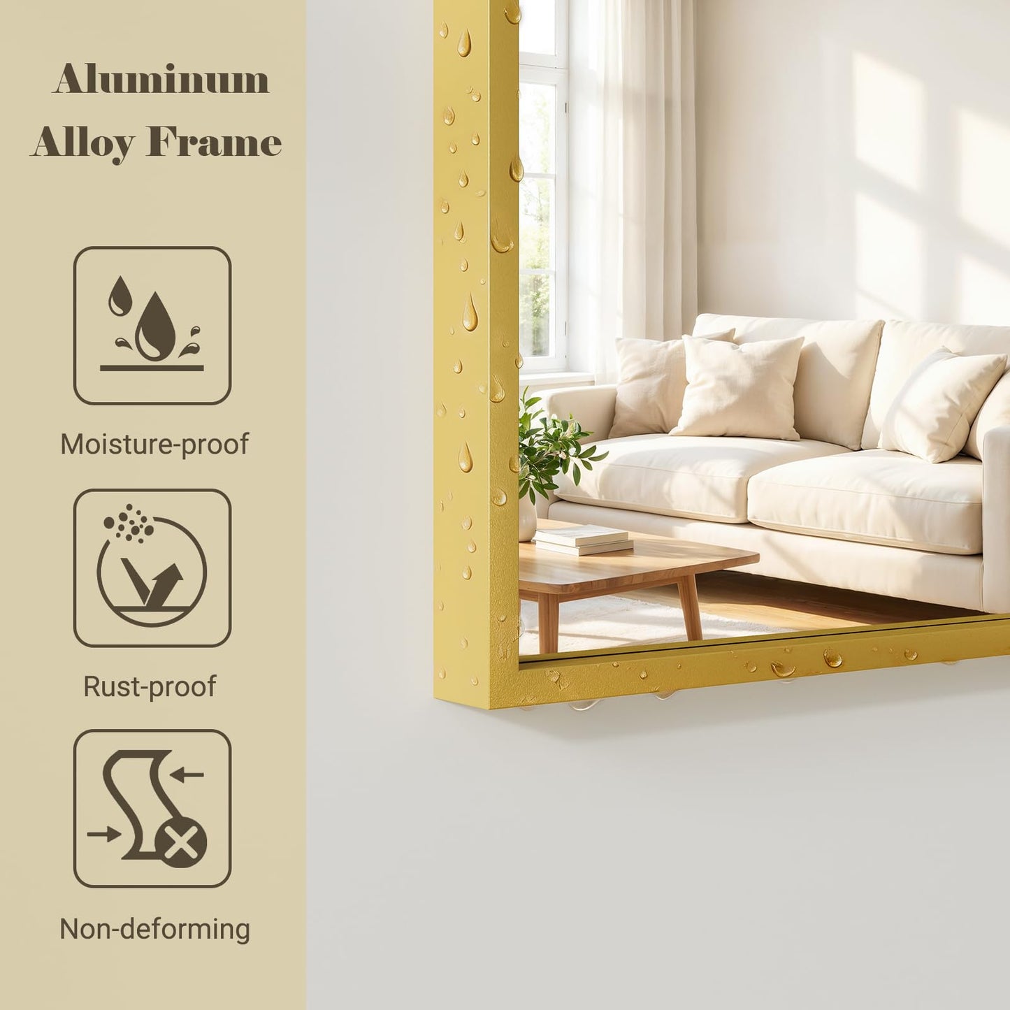 WISSMIELS Large Full Length Mirror, 36"x80" Arched Floor Mirror Full Length with Stand, Room Decor Big Full Body Mirror with HD Tempered Glass Aluminum Frame for Bedroom Living Room, Gold
