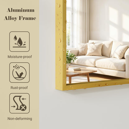 WISSMIELS Large Full Length Mirror, 36"x80" Arched Floor Mirror Full Length with Stand, Room Decor Big Full Body Mirror with HD Tempered Glass Aluminum Frame for Bedroom Living Room, Gold
