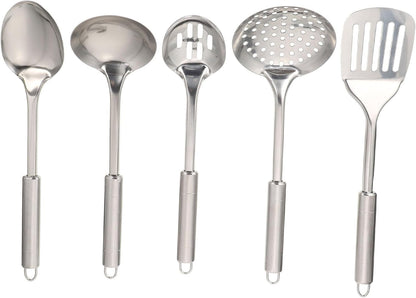 MAGICLULU 1 Set Stainless Steel Kitchenware Food Cooking Spatula, Soup Spoon, Slotted Turner, Non-Stick Pan for Eggs,
