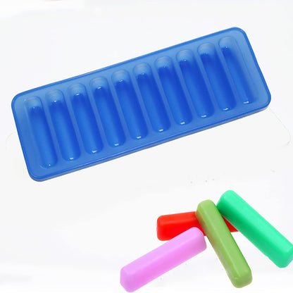 12-Cavity 1oz X-Haibei Silicone Mold for Chocolate Sticks, Crayons, Candies, and Egg Rolls,Jello,Caramels Ice Cube