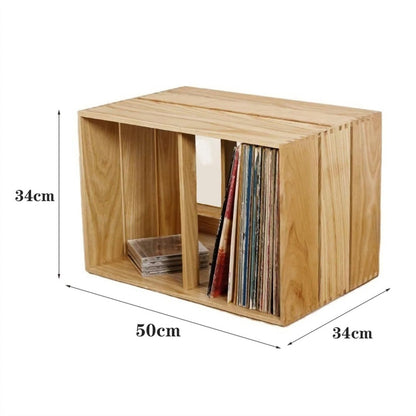 uP9sF2mD DVD Shelf Organizer Vinyl Record Holder - Tabletop Storage Display Shelf Stackable Wooden LP Cabinet Stand CD Storage Rack