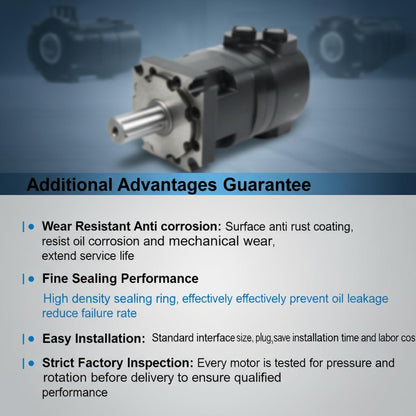 SINOCMP 109-1101-006 Hydraulic Motor Replacement for Eaton Char-Lynn 4000 Series, 7.95 cu in/rev Displacement 4-Bolt SAE-B Mount 1.25 Inch Keyed Shaft, 722 RPM 3000 PSI High Torque Low Speed Motor