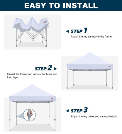 MASTERCANOPY Pop Up Canopy Tent Commercial Grade 10x10 Instant Shelter (White)