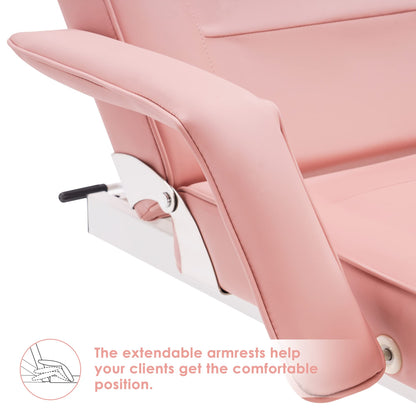 BarberPub Salon SPA Massage Bed Tattoo Chair Facial Adjustable Table Beauty Equipment 0100 (Pink)