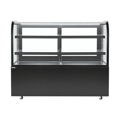 VEVOR Refrigerated Display Case, 17.6 Cu.Ft./550L Large Pastry Display Case, 2-Tier Commercial Cake Refrigerator with LED Lighting, TURBO Cooling, Frost-Free Air-Cooling, for Bakery, Dessert Shop