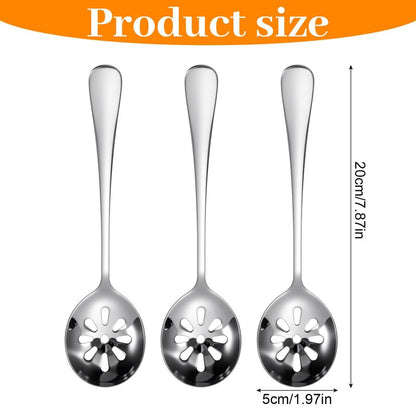 3Pcs Slotted Spoon, Stainless Steel Serving Spoons, Slotted Spoons for Cooking, 7.8 Inch Strainer Spoon for Buffets, Restaurants, Kitchens for Soups, Dips, Cereals(10 Holes)