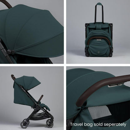 Silver Cross Clic Compact Travel Stroller – (Conifer) – Lightweight Baby Stroller for Airplane Travel – One-Hand Fold, Lie-Flat Infant & Toddler Seat – Birth to 55 lb