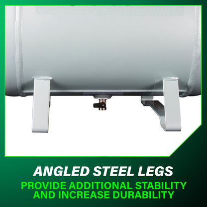 Metabo HPT Reserve Air Tank, High Capacity 10 Gallon Air Tank, ASME Certified, 5 Quick Connect Couplers, Industrial Pressure Gauges, Angled Steel Legs for Stability, UA3810AB