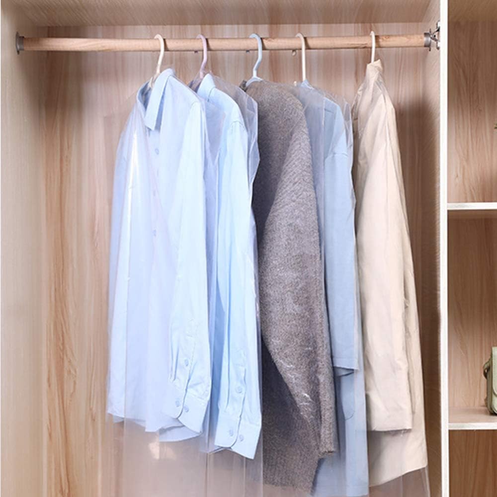 30 Pack Clear Plastic Clothes Covers, 35.4inch Dry Cleaning Dust Proof Garment Bags for Home Storage