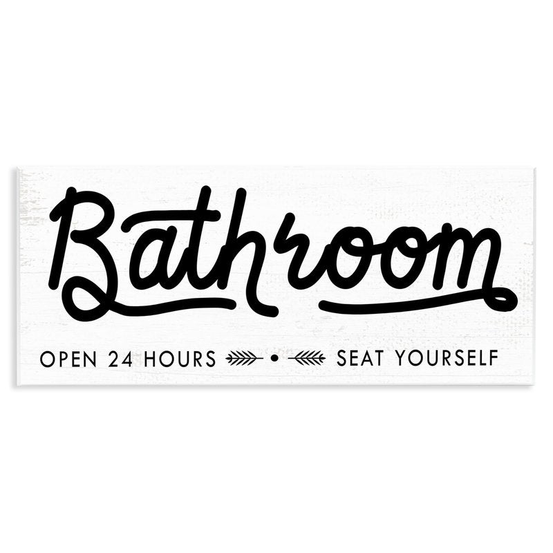 Stupell Industries 'Seat Yourself Bathroom Sign', Wall Plaque Art, 17 x 7 Inches, Easy to Hang and Sturdy, Made in USA, by Lil' Rue