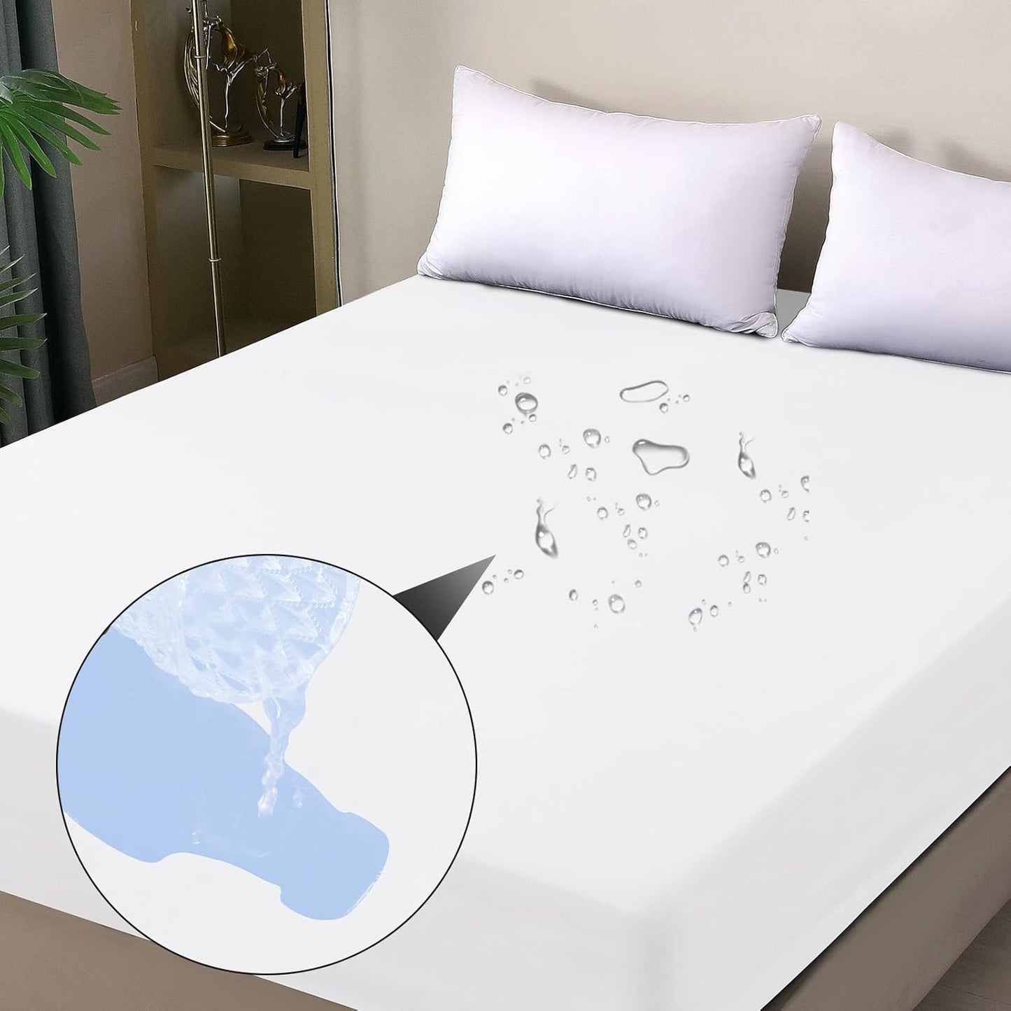 18'', 72'' 84'') California King Mattress Protector Waterproof, Fitted Sheet Style Breathable Mattress Cover with Deep