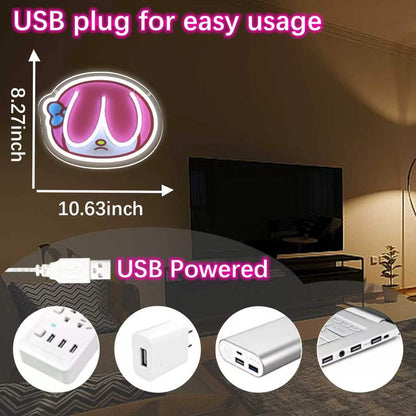 KODGGHK Melody Neon Sign for Wall Decor,Janpanese Anime LED Light Sign for Bedroom Game Room Kid Room Party Decor,Dimmable Cute Light Up Sign Teen Girls Gifts