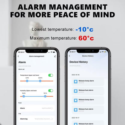 Wifi & Bluetooth Temperature and Humidity Sensor - Compatible with Alexa and Google Home (1 Pack)